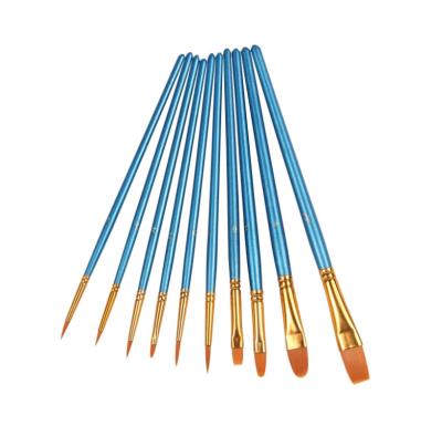 China Eyelash Brushes 10 Piece Round Pointed Tip Nylon Hair Brush for sale