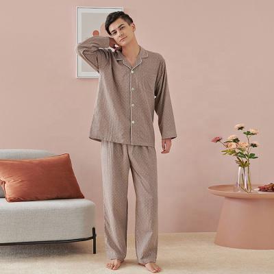 China Latest Design New Arrival Men's Pajamas Home Set Breathable Wholesale Bamboo Print Long Pajamas for sale