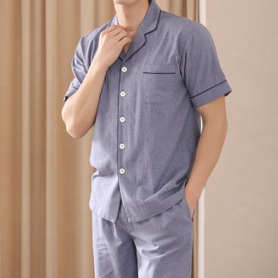 China Spring Summer Pajama Pants Mens Breathable 100% Cotton Pajamas Shorts Pj Custom Made for sale