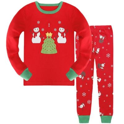 China Breathable Christmas Pajamas Kids Sleepwear Snowmen Pattern Warm Winter Child Pajamas Clothes for sale