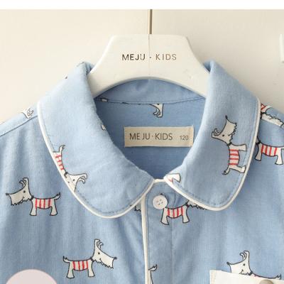 China Breathable 100% Cotton Print Pajamas Kids Winter Long Sleeve Knitting Pajamas Set Kids Cotton Pajamas For Kids for sale