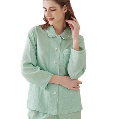 China Custom Breathable Women Pajamas Long Sleeve Women Cotton Sleepwear Bamboo Sleepwear for sale