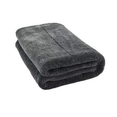 China Ultimate Edgeless Twist 1400GSM Loop Microfiber Double Sided Microfiber Car Drying Towel for sale