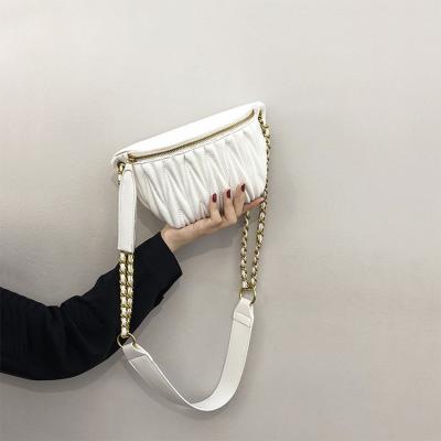 China Fashion Autumn Winter New Style Fashion Pleated Design Chain Shoulder Cross - Body Handbags Women Bag PU Cuero Mujer Bolsos De Lujo for sale