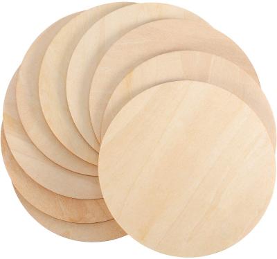 中国 Europe Unfinished Circle Round Pieces Blank Ornaments Cutouts Wood Laser Engraving Wood 販売のため