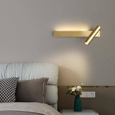 China New Modern Copper Bedroom Bedside Headboard Grill Full Wall Lamp Full Wall Living Room TV Hallway Stair Light for sale