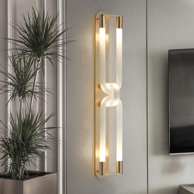 China Modern light luxury personality hotel club living room TV background wall decoration creative wall lamp for sale