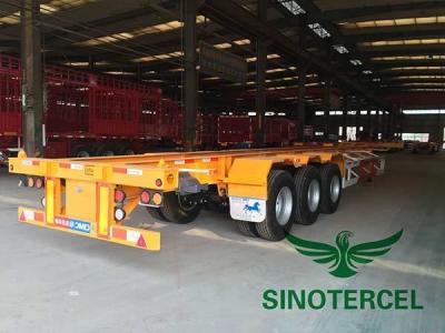 China Semi-remolque de tipo esqueleto de tipo 60T 40 Ft semirremolque de cama plana en venta