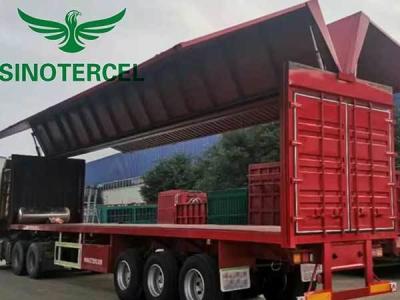 China Roter Flügelstrecken-Semianhänger 40000 kg Semi-Transportanhänger zu verkaufen