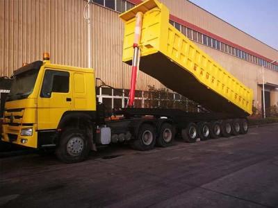 China Yellow Tipper Semi Trailer 6 Axles Semi Tipper Truck 80Tons for sale