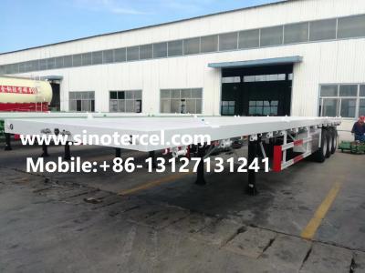 China 30 Foot 3 Axle Flat Bed Semi Trailer 30-50 Tons for sale