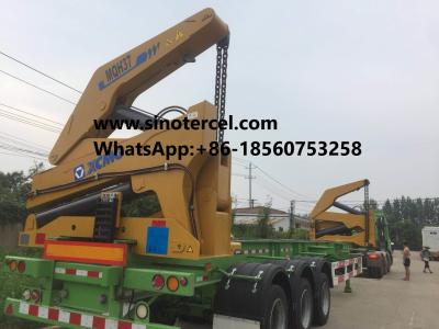 China 3 Axle Sidelifter Trailer For Loading 20 Feet 40 Feet Container With XCMG Crane for sale