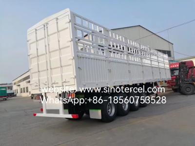 China 4 Axles Bulk Cargo Fence Semi Trailer Animal Husbandry Agriculture Durable Good Quality for sale