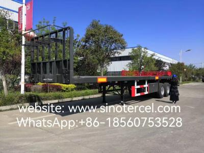 China 3 Axle Flatbed Semi Trailer 40 ft For Container Carrying 50-60 Tons Customized for sale