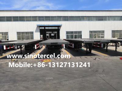 China 40 Foot 3 Axle Flat Bed Semi Trailer 40-50 Tons for sale