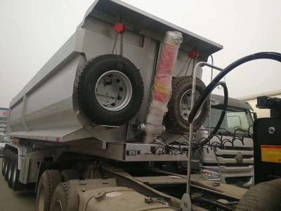 China 3 Axle White Tipper Semi Trailer For 70Tons For Mining for sale