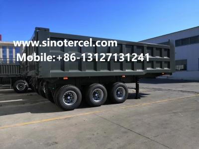 China 60T Tipper Semi Trailer 3 Axles Semi Flatbed Trailers Gray for sale