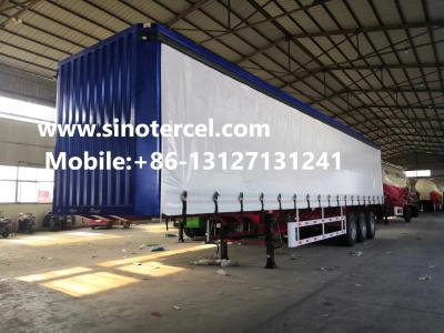 China Heavy Duty Hydraulic 3 Axle Tipper Semi Trailer Safe Transportation Blue for sale