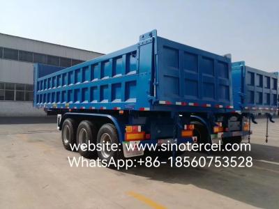 China 3 Axle Hydraulic Dump Tipper Semi Trailer Time Saving Convenient  Rectangular Container U-shaped Container Available for sale