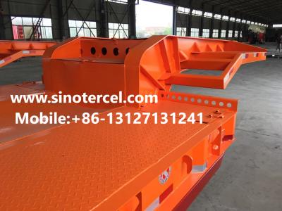 China 3 Axles Low Bed Semi Trailer Hydraulic Type Ladder Orange for sale