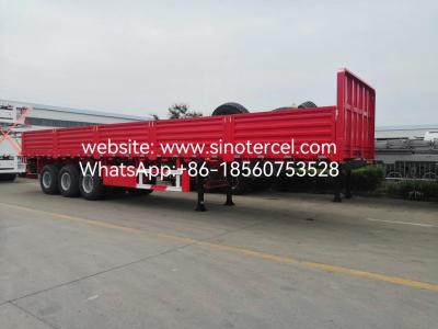 China SINOTERCEL 3 Axles Sidewall Semi Trailer Dropside Trailer Pallet Transport  Easy Unload Efficient  Heavy Load for sale