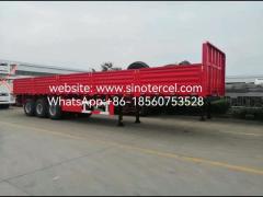  3 Axles Sidewall Semi Trailer Dropside Trailer Pallet Transport  Easy Unload Efficient  Heavy Load
