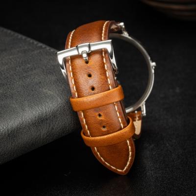 China Luxury Leather Watch Strap Fashion Leather Watch Straps Genuine Leather Watch Bands Custom Size for sale