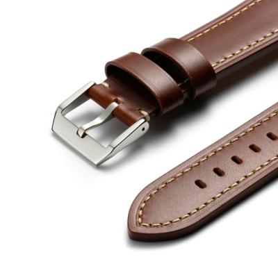 China The High Quality Leather Watch Band Horse Leather Strap 20/22/24 mmFull Grain Leather Watch Strap for sale