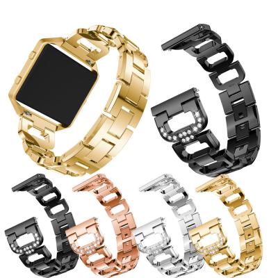 China Stainless Steel Smart Watch Bands Stainless Steel Band Gold Color Metal Strap Watchband Luxury Cheap Charms for sale