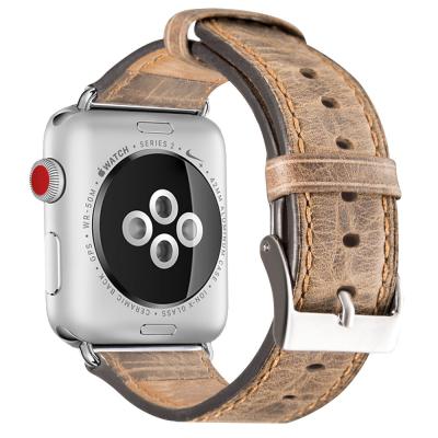 China Fanshion 2020 Series Genuine Leather Watchbands Smart Soft Bands Bursting Pattern Strap Bands For Apple Watch for sale