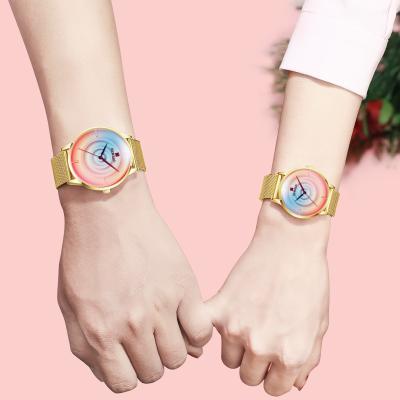 China Cheap Hot Selling Fashion High Quality Waterproof Lover Quartz Couples Watch Stainless Steel Mesh Strap Watch Couple Wrist Watch for sale