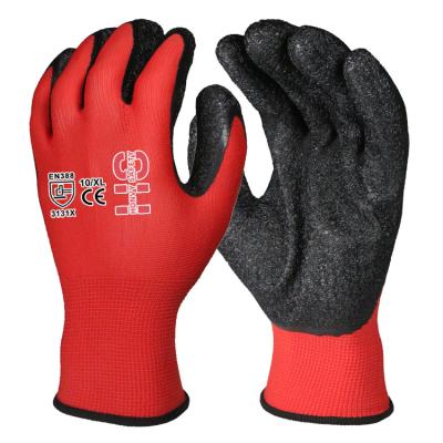 China Anti Slip Automotive And Construction Latex Inspection Coated On Palm Safety Gloves For Labor Labor for sale