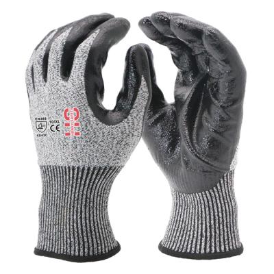 China Cut Protection Level 5 Nitrile Palm Coated Hand Protection Cut Resistant Gloves for sale