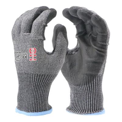 China Protection Cut Level ANSI A6 Cut PU Coated Puncture Proof Industrial Work Gloves for sale