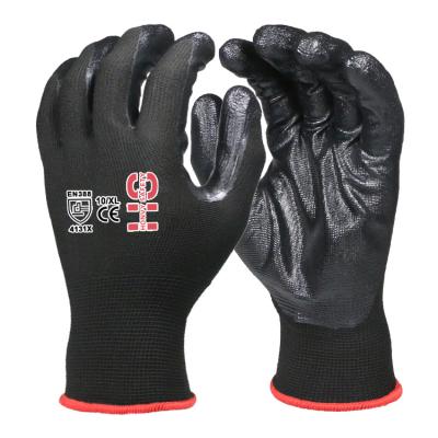 China Automotive & Inspection 13 Gauge Polyester Knitted Winter Insulated Work Gloves Bulk Heavy Duty Nitrile Coated for sale