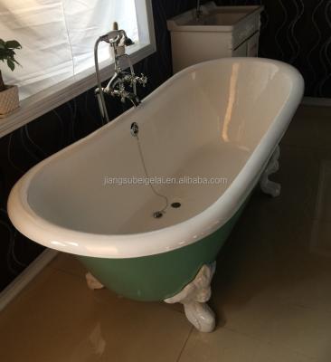 China Decoration antique cast iron freestanding marble bathtub for home and hotel for sale