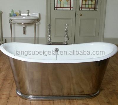 China Pedestal Mirror Finish Cast Iron Bathtub With Free Standing BGL-75 Pedestal for sale