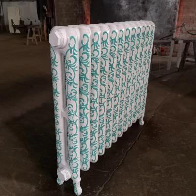 China 2 Column Cast Iron Traditional Rococo Radiators With Art Deco Pattern For Home HVAC Systems for sale