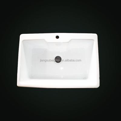 China Without faucet cast iron enamel white kitchen sink for sale