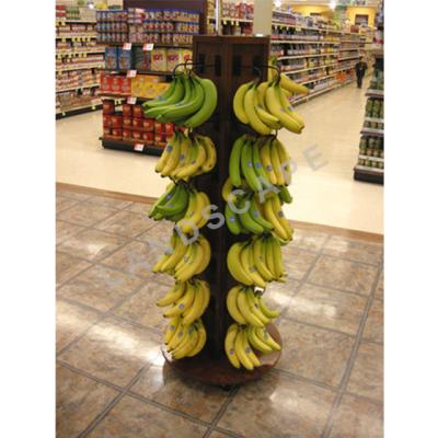 China Fruits Display Floor Standing 1/4 Pallet Metal Banana Display Stand For Supermarket Fruits Display Wood And Metal for sale