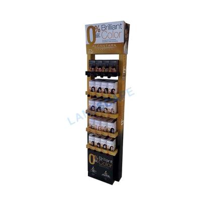 China Cardboard cardboard supermarket display stand/hair dye display stand/corrugated tiles represent hair dye for sale