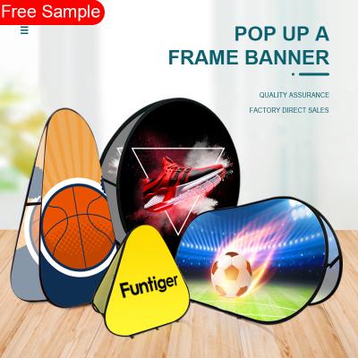 China Stand Up Banner Banner A Sight Stand A-Frame Pop Up Banner Portable Folding Sideline Banners Golf Horizontal for sale