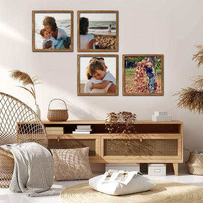 China MDF 10x10inch Art Decor Durable Wall Decor 4 Piece Picture Picture Frame Set With Mat for sale