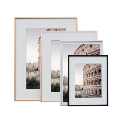 China Decorative Picture Frame 11x14 12x16 12x18 16x20 18x24 20x24 Inch Metal Aluminum Alloy Photo Frames 5 Color With 2mm Reinforced Glass for sale