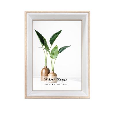 China Decorative Home Decor MDF Oak Color 5x7 Lightweight Portable Photo Frame Lightweight For Desk And Wall Decor Gift for sale