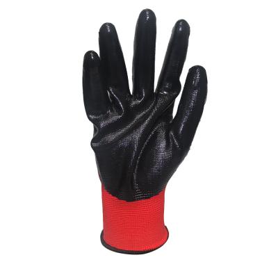 China Logo Garden Gloves 13g Industrial Nitrile Work Gloves Industrial Custom Nylon Smooth Work Gloves for sale