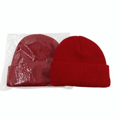 China COMMON hot sale women's autumn winter knitted solid color men's warm cute beanie knitted hat for sale