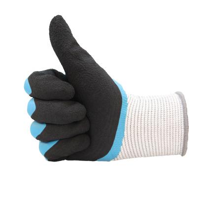 China Industrial Firm Grip Ply Wear Resistant Latex Coated Safety Work Gloves for sale