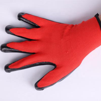 China Industrial Red Latex Rubber Palm Coated Work Gloves for sale