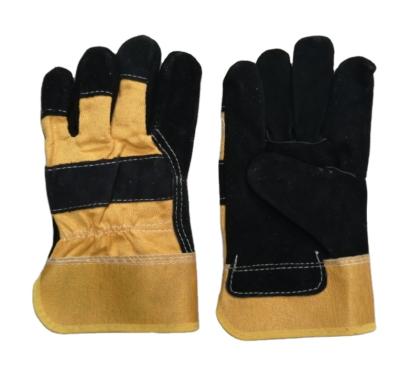 China Cowhide Welding Gloves Full Palm Leather Working Breathable Wear Protective Resistance Non To Slip Welding Gloves for sale